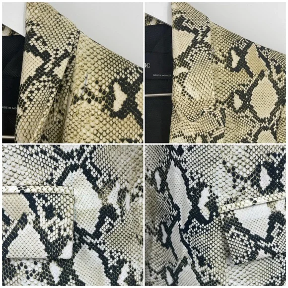 Zara Basic Snake Print Blazer XS Blogger Favorite Animal Print Jacket - Picture 8 of 9